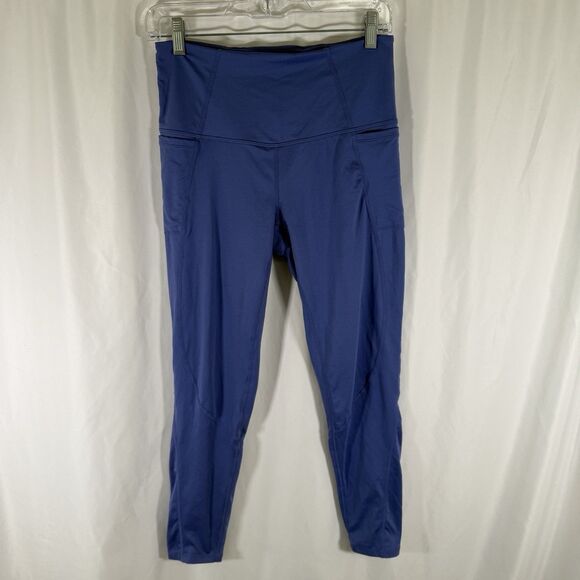 Free People Movement Leggings Women's Medium Blue Pull On Mid Rise - Picture 1 of 12